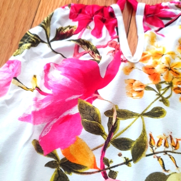 Love U Lots NWT Girls & Tweens Pink Ivory Floral Halter Dress - Picture 2 of 6